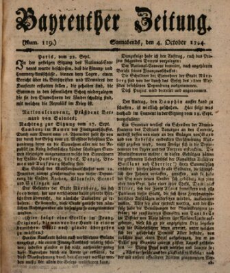 Bayreuther Zeitung Samstag 4. Oktober 1794