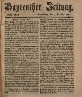 Bayreuther Zeitung Donnerstag 9. Oktober 1794