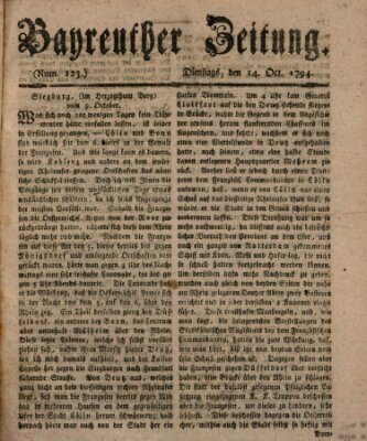 Bayreuther Zeitung Dienstag 14. Oktober 1794