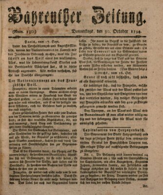 Bayreuther Zeitung Donnerstag 30. Oktober 1794