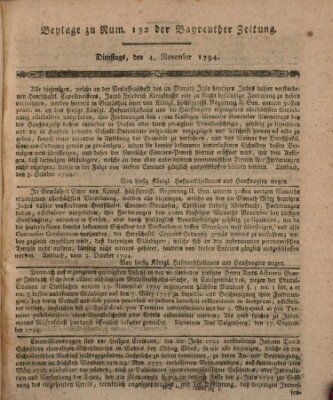 Bayreuther Zeitung Dienstag 4. November 1794