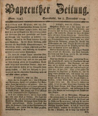 Bayreuther Zeitung Samstag 8. November 1794