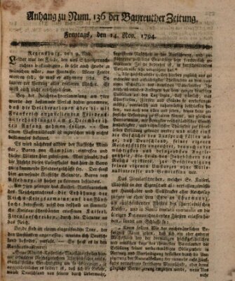 Bayreuther Zeitung Freitag 14. November 1794