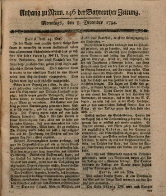 Bayreuther Zeitung Montag 8. Dezember 1794