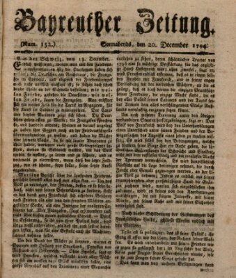 Bayreuther Zeitung Samstag 20. Dezember 1794