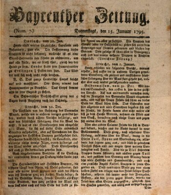 Bayreuther Zeitung Donnerstag 15. Januar 1795