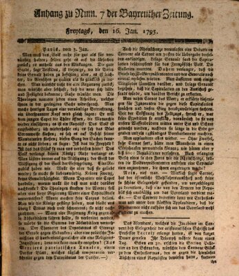 Bayreuther Zeitung Freitag 16. Januar 1795