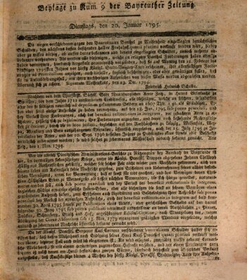 Bayreuther Zeitung Dienstag 20. Januar 1795