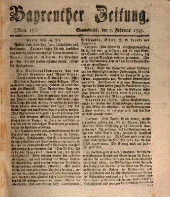 Bayreuther Zeitung Samstag 7. Februar 1795