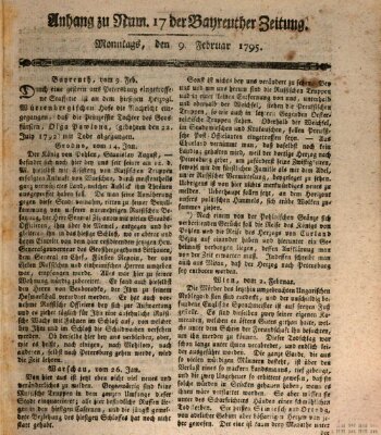 Bayreuther Zeitung Montag 9. Februar 1795