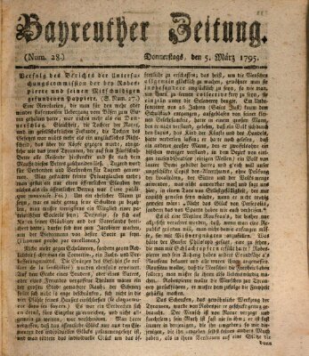 Bayreuther Zeitung Donnerstag 5. März 1795