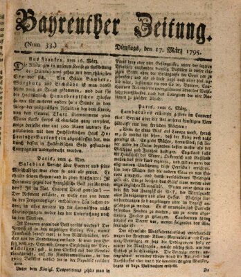 Bayreuther Zeitung Dienstag 17. März 1795