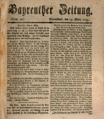 Bayreuther Zeitung Donnerstag 19. März 1795