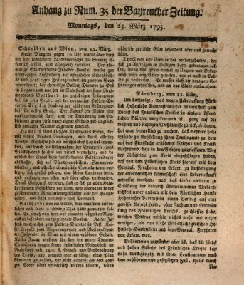 Bayreuther Zeitung Montag 23. März 1795