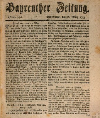 Bayreuther Zeitung Donnerstag 26. März 1795