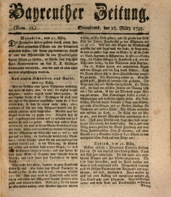 Bayreuther Zeitung Samstag 28. März 1795