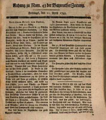 Bayreuther Zeitung Freitag 10. April 1795