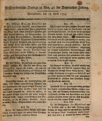 Bayreuther Zeitung Samstag 18. April 1795