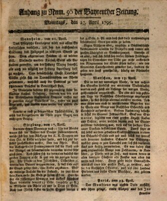 Bayreuther Zeitung Montag 27. April 1795