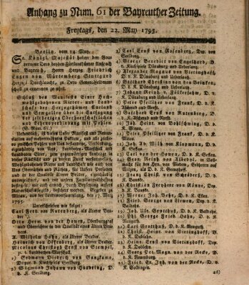 Bayreuther Zeitung Freitag 22. Mai 1795