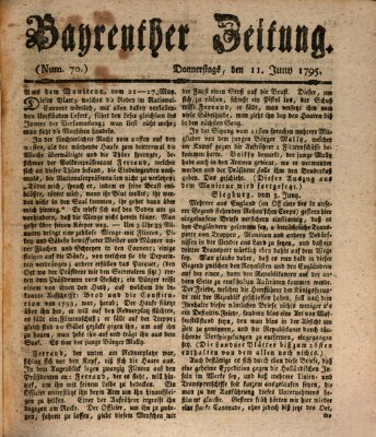 Bayreuther Zeitung Donnerstag 11. Juni 1795