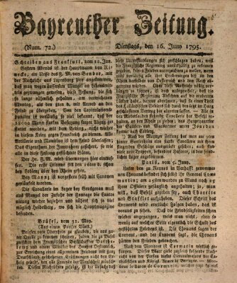 Bayreuther Zeitung Dienstag 16. Juni 1795