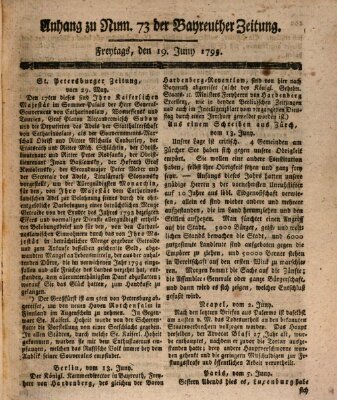 Bayreuther Zeitung Freitag 19. Juni 1795