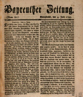 Bayreuther Zeitung Samstag 4. Juli 1795