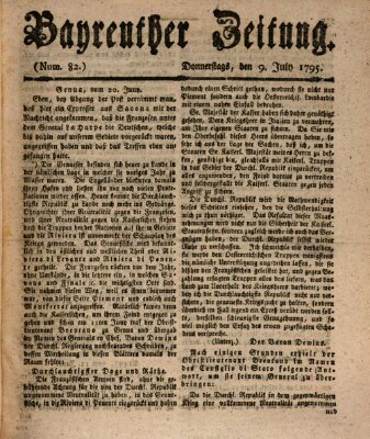 Bayreuther Zeitung Donnerstag 9. Juli 1795