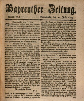 Bayreuther Zeitung Samstag 11. Juli 1795