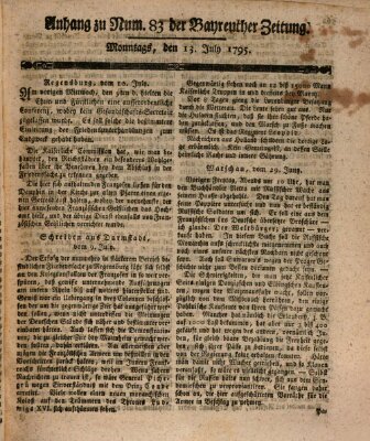 Bayreuther Zeitung Montag 13. Juli 1795