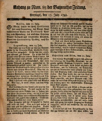 Bayreuther Zeitung Freitag 17. Juli 1795