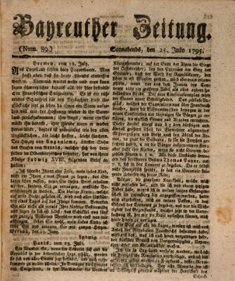 Bayreuther Zeitung Samstag 25. Juli 1795