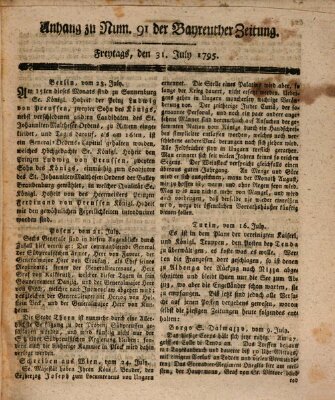 Bayreuther Zeitung Freitag 31. Juli 1795