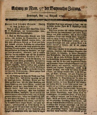 Bayreuther Zeitung Freitag 14. August 1795