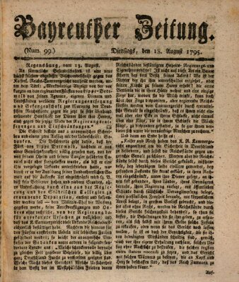 Bayreuther Zeitung Dienstag 18. August 1795