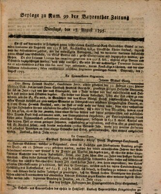 Bayreuther Zeitung Dienstag 18. August 1795