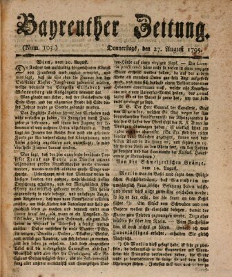 Bayreuther Zeitung Donnerstag 27. August 1795