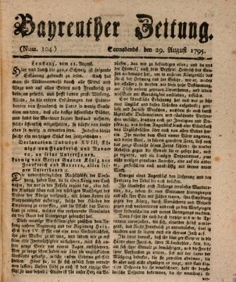 Bayreuther Zeitung Samstag 29. August 1795