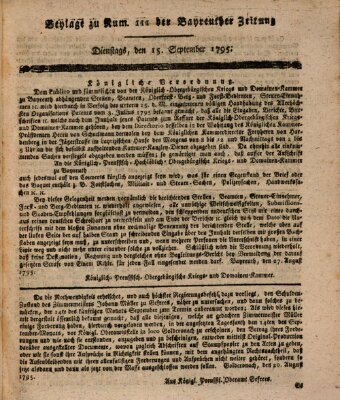 Bayreuther Zeitung Dienstag 15. September 1795