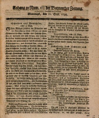 Bayreuther Zeitung Montag 21. September 1795