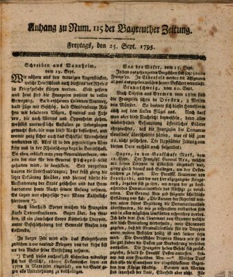 Bayreuther Zeitung Freitag 25. September 1795