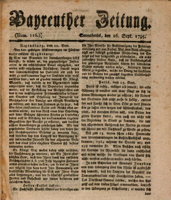 Bayreuther Zeitung Samstag 26. September 1795