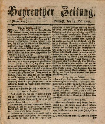 Bayreuther Zeitung Dienstag 13. Oktober 1795