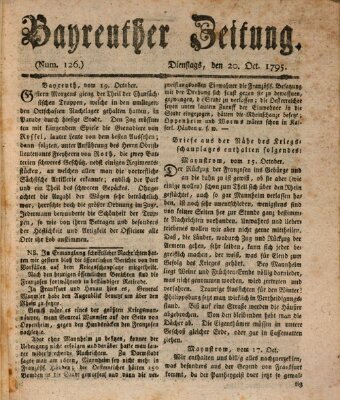 Bayreuther Zeitung Dienstag 20. Oktober 1795