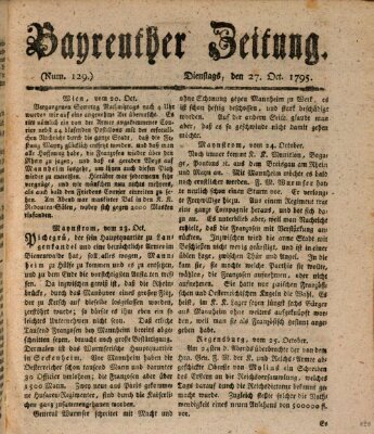 Bayreuther Zeitung Dienstag 27. Oktober 1795