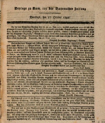 Bayreuther Zeitung Dienstag 27. Oktober 1795