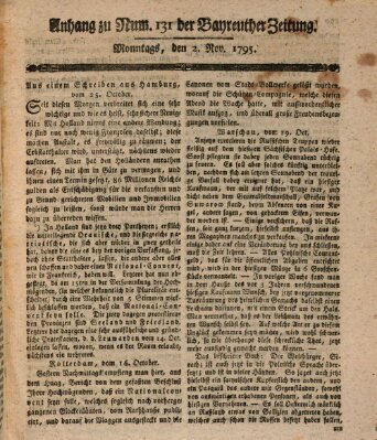 Bayreuther Zeitung Montag 2. November 1795