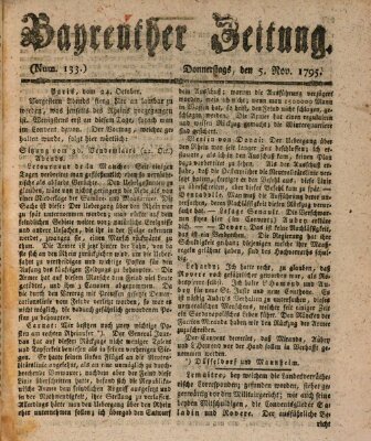 Bayreuther Zeitung Donnerstag 5. November 1795