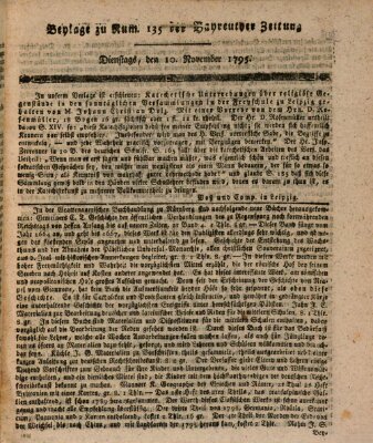 Bayreuther Zeitung Dienstag 10. November 1795